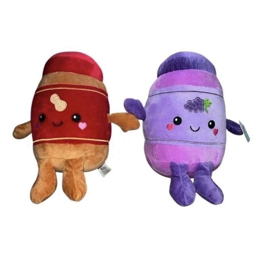 Hugme Peanut Butter & Grape Jelly 8" Plush NWT Play Right Hug Me Soft Toy